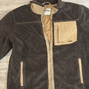 Mountain Khaki Men’s Large Brown and Beige Fleece Jacket